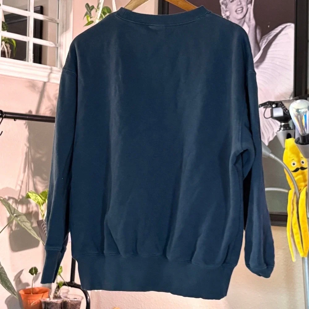 Nike Sweatshirt‎ Mens XS Navy Blue Center Swoosh Fleece Crewneck Streetwear